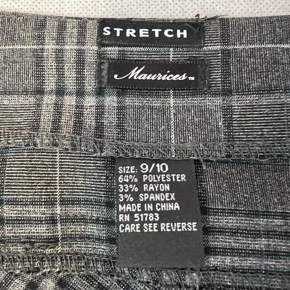 Maurice’s Skirt A Line Plaid Gray Bow Stretch School Girl Grunge Sz 9 - 10 - Picture 3 of 3